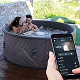 BRAST® Whirlpool aufblasbar MSpa Frame Mono Eco für 6 Personen | Ø173x65cm | 138 Massagedüsen in 3 Intensitäten | In- Outdoor Pool | Ganzjähriger Einsatz Winterfest | einfache Steuerung per App