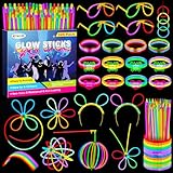 326 Stück Knicklichter Party Set, 150 Neon Leuchtstäbe mit 176 Verbinder, Neon Party Gadgets Knicklichter Kinder Glow Sticks Leuchtspielzeug für Geburtstags Festival Hochzeiten Weihnacht Silvester