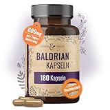 Baldrian Hochdosiert - Baldrian Kapseln - 180 Kapseln - 600mg hochdosiertes Baldrian pro Kapsel - Baldrian Tabletten