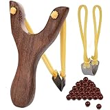 Vaktop Steinschleuder, Holz Zwille mit Ersatzgummi, 100 Tonkugeln, Slingshot Katapult, Steinschleuder Kinder für Outdoor Sportarten