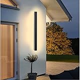 Lange Villa Wandleuchte Schwarze Wasserdicht Ip65 Aluminium Acryl Außen LED Wandleuchte für Gärten, Terrassen,Schlafzimmer Wohnzimmer Innen,30cm/12w,Warm light