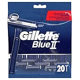 Gillette Blue II Einwegrasierer Männer, 20 Rasierer mit 2-fach Klinge, fixierter Klingenkopf