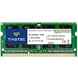 Timetec 8 GB DDR3L / DDR3 1600 MHz (DDR3L-1600) PC3L-12800 / PC3-12800 (PC3L-12800S) Nicht-ECC ungepuffert 1,35 V/1,5 V CL11 2Rx8 Dual Rank 204 Pin SODIMM Laptop Notebook PC Computer Speicher RAM Modul Upgrade