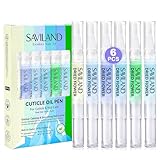 SAVILAND 6 Stück Nail Care Pen, Aloe Vera Extrakt Nagelöl Stift Nagelhautöl Stift, Vitamin E Nail Cuticle Oil Pen für Nagelhaut Nagelpflege, Beruhigend Reparatur Rissigen Trockenen Rötung Nägeln