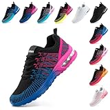 Hitmars Laufschuhe Damen Turnschuhe Luftpolster Sneaker Air Sportschuhe Atmungsaktiv Joggingschuhe Straßenlaufschuhe rutschfest Joggingschuhe Walkingschuhe Fitness Running Outdoor Violett Blau EU 39