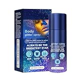 Glitzerspray, Wasserfest Schimmernder Glanz Glitzer Spray für Gesicht Haare Körper, Ultrafeines Nebel Gleichmäßige Abdeckung Schnellen Glow Body Glitter Festival Accessoires (Blue, 3.5x12cm)