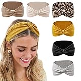 Nayyana® 6 Stück Stirnbänder für Damen, rutschfest, für kurzes Haar, Yoga, Workout, Laufen, Sport, elastische Haarbänder für Damen, Haardreh, Turban, Haarwickel für Mädchen