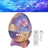 Dinoglow Egg Projector,4 in 1 LED Sternenhimmel Projektor,Dinosaurier Ei Nachtlicht,mit Musikplayer und Weißem Rauschen,Fernbedienung Dinosaurier Ei Sternenhimmel Projektor für Schlafzimmer,Decke (A)