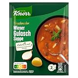 Knorr Feinschmecker Suppe mit Kartoffeln leckere Wiener Gulaschsuppe mit nachhaltig angebautem Gemüse 500 ml