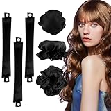 2023 Heatless Hair Curler, Satin Heatless Curling Set, Heatless Curls Headband, Overnight Curling Headband, Heatless Curling Set, Creates Beautiful Curls Without Damaging The Hair (Black-6 Pcs Set)