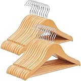 SONGMICS Kinder-Kleiderbügel, 20 Stück, Holz, Natur, 35 cm