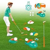 KalaDuck Kinder Golfspielzeug, Golfset mit Einziehbaren Golfschlägern, Automatisch Ballrückgabe, Golfbällen, Golfköpfen und Übungslöchern, Innen Außen Garten Sportspiel Geschenk für Jungen Mädchen