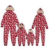 Yekdmxop Weihnachtspyjama Familie Set Weihnachtspyjama Familie Rentier Pyjama Einteiler Weihnachten Nachtwäsche Before Weihnachtspyjama Paar Christmas Pjs Matching 2025 für Papa Mama Tochter Sohn,