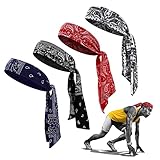 4 Stück Haarband Damen Elastische Stirnbänder Verstellbares Sport Stirnband Sport Haartuch Schweißabsorbierendes Schweissband Herren Kopf Rutschfestes Yoga Headband Feuchtigkeitstransport