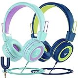 VotYoung Kinder Kopfhörer mit Kabel, leichtes Headset mit 85dB Lautstärkebegrenzung und Splitter für Kinder, Mädchen, Jungen, HD Stereo Sounds, kopfhörer Kinder für Fire Tablet/Reisen (2er-Pack)