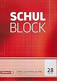 Brunnen 1052528 Schulblock / Notizblock (A4, 50 Blatt, kariert, mit Randlinien, Lineatur 28, gelocht, kopfverleimt, 70 g/m²)