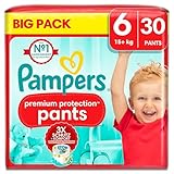 Pampers Premium Protection Pants, Gr.6 Extra Large 15+kg Big Pack (30 Stück)