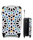 MuchoWow© Koffer Handgepäck Trolley Rollkoffer Kleine Reisekoffer mit 4 Rollen - Eine mit einem islamischen Mosaikmuster verzierte Fliese - Cabin Size  55x40x23 & 55x40x20 cm - Fotokoffer -