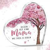 Mama Geschenk, Geburtstagsgeschenk für Mama von Tochter Sohn - Einzigartige Herzförmige Acryl-Heimdekoration, Beste Mama Geschenk, Muttertag Geburtstags Geschenk für Mama, Mutter Geschenk