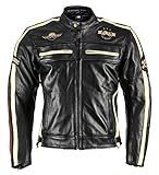 Motorradjacke XLS Classic One für Herren schwarz Retro Bikerjacke herausnehmbares Thermofutter Größe XXL