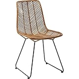 Stuhl Ko Lanta, moderner, bequemer Esszimmerstuhl im Rattan Design, braun (H/B/T) 85,7x44,5x54,6cm