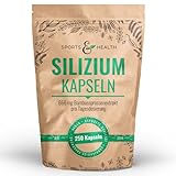 Silizium Hochdosiert Kapseln – 250 Silizium Kapseln – Silicium aus Hochwertigem Bambusssprossenextrakt – Silica Hochdosiert - 500mg pro Tagesdosierung– Laborgeprüft – Qualität aus Deutschland