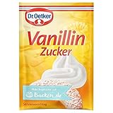 Dr. Oetker Vanillinzucker, 10 x 8 g, Zucker verfeinert mit Vanillin, zum Backen und Süßen von Kuchen, Desserts & Shakes, vegan