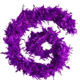 vejtmcc Lavendel Chandelle Truthahnfeder 2 Yards 60g Für DIY Handwerk Tanzen Hochzeit Halloween Kostüm Dekoration Feder Baumwolltuch Hals (Purple, S)