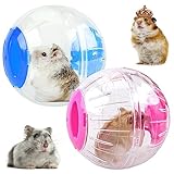 INHEMING 2 Stück Hamsterball Hamster Laufball Hamsterkugel Transparent Hamster Übung Ball Laufkugel Joggingball Kleintiere Spielzeug für Hamster & Mäuse, Bewegung, Nagerspielzeug zum Laufen (Ø 12 cm)