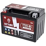 Battanux YTX9-BS Akku & Motorradbatterie, versiegelter SLA/AGM 12V8Ah ATV/UTV/Schneemobil/Motorradbatterie, wartungsfrei & werkzeuglose Installation & fortschrittliche Technologie