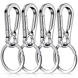 Molain Metall-Schlüsselanhänger, Karabiner, Clip, Schlüsselanhänger, Kettenclips, Hakenhalter, Organizer für Unisex, 4 Packungen, silber, M