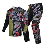 Willbros Jugend Motocross Getriebesatz MX Jersey Hose Combo für Kinder Rennanzug Offroad Motorrad Jungen Mädchen Braun YXXL