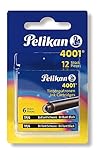 Pelikan 330803 Standard-Tintenpatronen 4001, 2 Etuis, in Blisterverpackung, brillant schwarz