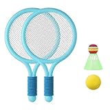 Bestvisse Kinder-Tennisschläger, weiche Trainingsbälle, Badminton-Federbälle, Tennisschläger-Set für Kinder, Outdoor-Indoor-Sport