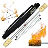 Flames N Games Fire Devil Stick Set (100 mm Dochte) Ultrastarke Faserstäbe + Reisetasche Jongliere Teufelsticks für Anfänger und Profis gleichermaßen.