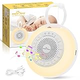 Easy@Home White Noise Machine: Tragbare Einschlafhilfe Babys mit weißem Rauschen | Nachtlicht | 26 Beruhigende Schlaflieder & Naturgeräusche | 3 Timer-Einstellungen | 7 Bunte Beleuchtung & USB