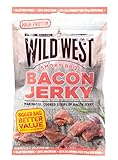 Wild West BBQ Bacon Jerky, high Protein Trockenfleisch, Beef Jerky Protein Snack, 300g Bacon, Schweinedörrfleisch