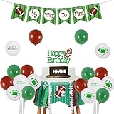 Jollyboom Fußball Halber Geburtstag Dekorationen Junge, 1/2 Weg zum ersten Banner Fußball Hochstuhl Banner Girlande Cake Topper Latex Ballon für Sport 6 Monate Halber Weg zu einem Geburtstag Party