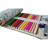 Wady Stifterolle für 72 Buntstifte und Bleistifte, aus Canvas, Stifteetui Roll-up für Künstler, Mehrzwecktasche für Reisen/Schule/Büro/Kunst (Anmerkung: ohne Farbstifte)