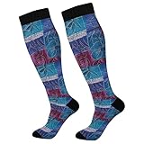 Lustige Tennis Socken Patchwork Blumen Blau Socken Unisex Thermo Socken Wärme Sport Socken Für Frühling Radfahren Basketball