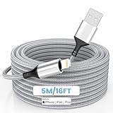 iPhone Ladekabel 5m, lang, Apple MFi Zertifiziert, Original Lightning auf USB Kabel, Schnellladung 4.9 m Apple Ladekabel für Apple iPhone 14/13/12/11/XS/XSMax/XR/X/8/7 Plus/6/6s Plus SE/Pad