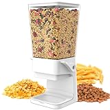 Hovea - Müslispender mit Kapazität 5L - Spender für Cerealien, Cornflakes, Müsli, Pasta, Trockenfutter - Futterspender Hund & Katze - Küche, Frühstück - Weiß, Weiss - CR500