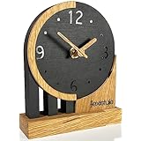 FLEXISTYLE Modern standuhr klein aus Holz Eiche Wohnzimmer Badezimmer (Style 3)