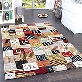 Paco Home Designer Teppiche Modern Teppich Terra Rot Grün Multicolour, Grösse:160x230 cm