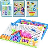 Steckspielzeug Mosaik Steckspiel Pädagogisches Kinderspielzeug Kreatives Spielzeug Jungen Mädchen Steckmosaik Steckbausteine 295/592/888 Stücke Bausteine Kinder Lernspielzeug für Geschenk