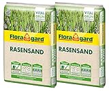 Floragard Rasen-Sand 2x15 kg für 20 m² • Rasenpflege • zum Lüften schwerer Böden • streuwagenfähig • zum Topdressing nach dem Vertikutieren • zum Ausgleichen von Unebenheiten