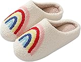 Hausschuhe Kinder Winter Erwachsener Slippers Plüsch Pantoffeln Regenbogen Hausschuhe Teenager Mädchen Hausschuhe (01, Erwachsene, Damen, 34, Numerisch (von/bis), EU Schuhgrößensystem, 35, M)