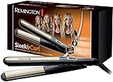 Remington Glätteisen Sleek & Curl (abgerundetes Design -ideal zum Glätten & Stylen von Locken und Wellen, hochwertige Ultra-Turmalin-Keramikbeschichtung) LCD-Display, 150-230°C, Haarglätter S6500