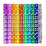 ILamourCar 100 Stücke Sechsseitiger Würfel, Würfel Set, Augenwürfeln, Farben Würfel Set, Stück Würfel Bunt Set, Polyedrisch Würfel Set, 12mm Würfel für Würfelspiele Tischspiele, 10 Farben