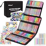 Efimeso 100 Pack Gelschreiber Gelstifte Set 50 Glitter Gel Stifte mit 50 Nachfüllungen in Reißverschlussetui für Erwachsene Malbücher und Kinder schreiben Zeichnung Doodling